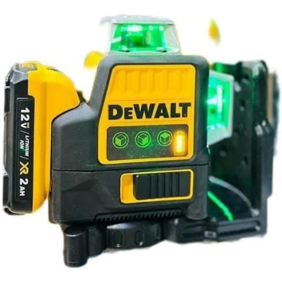 تراز لیزری دیوالت ۱۲ ولت ۳ بعدی ۳۶۰ درجه با ۱۲ خط نور سبز