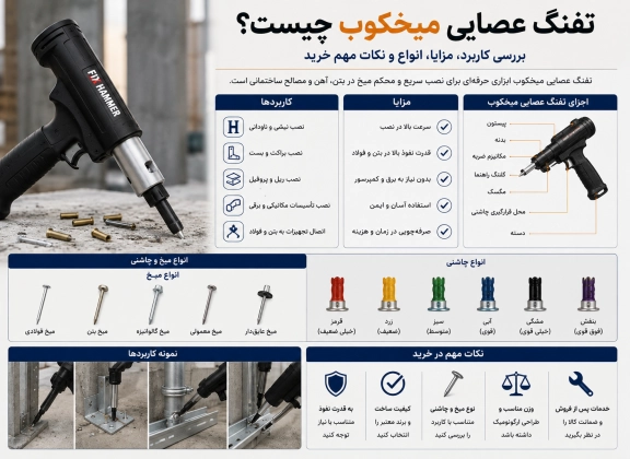  تفنگ عصایی میخکوب چیست؟ بررسی کاربرد، مزایا، انواع و نکات مهم خرید