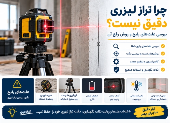  چرا تراز لیزری دقیق نیست؟ بررسی علت‌های رایج و روش رفع آن