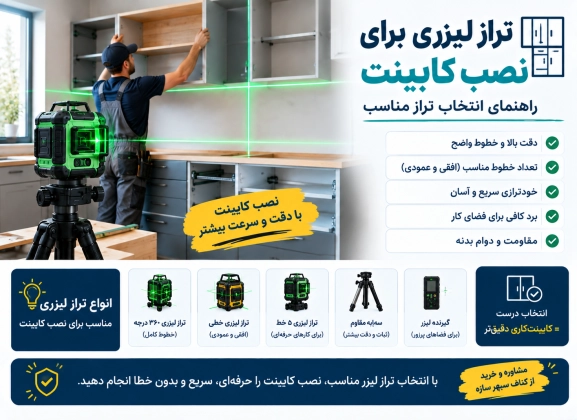  تراز لیزری برای نصب کابینت؛ راهنمای انتخاب تراز مناسب